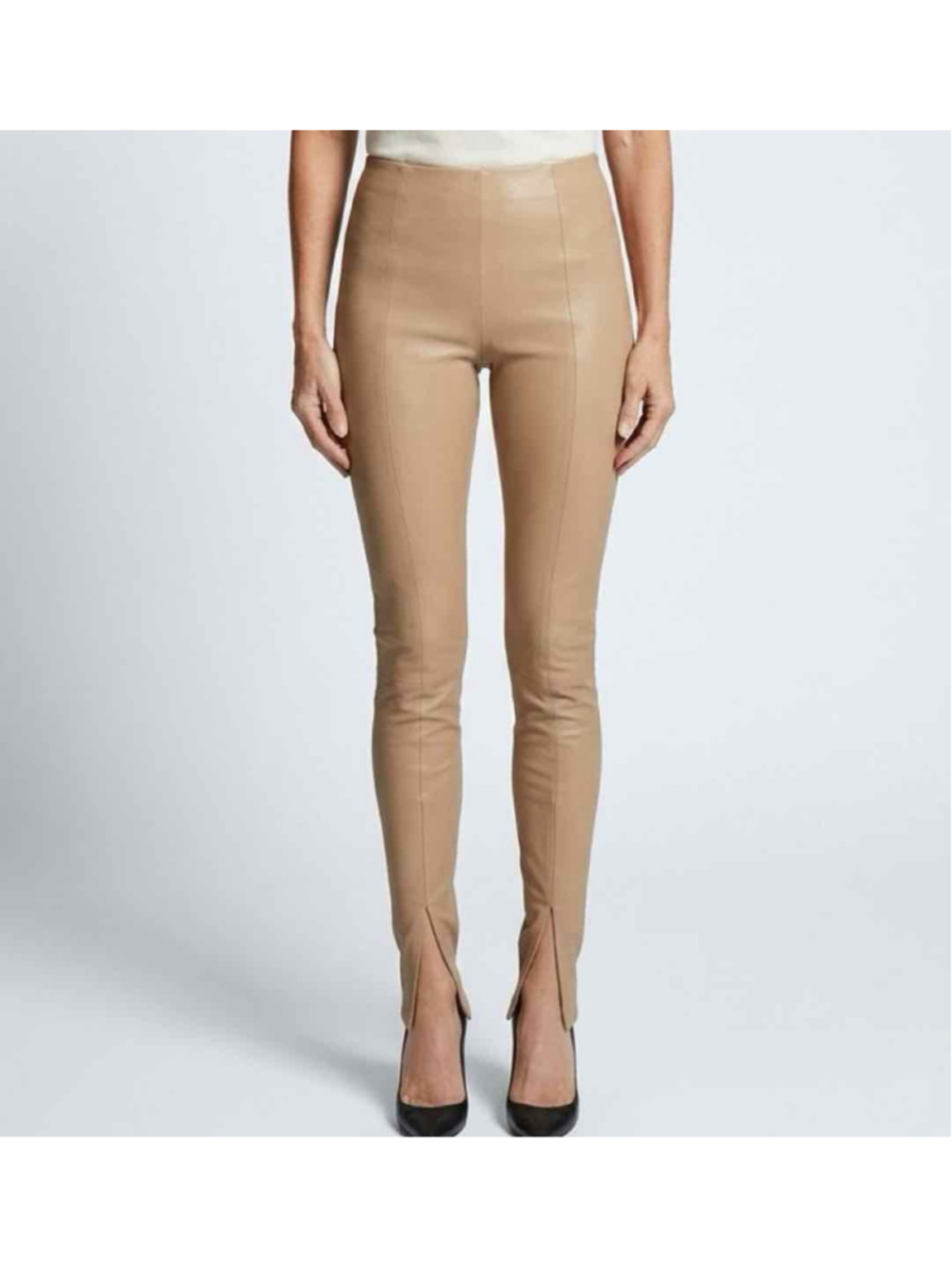 Jason Wu Tan Faux Leather Skinny Leg Pants Size Medium NWT
